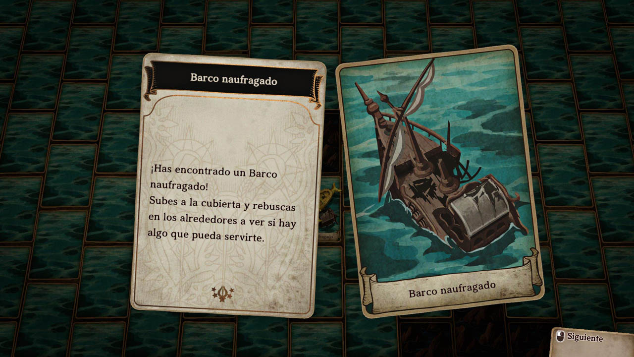 Captura del juego que muestra una carta con texto y una carta de ubicación del naufragio a la derecha.